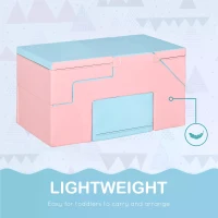 HOMCOM 2-piece Soft Play Set, Baby Foam Climber Block for Toddler 1-3 Years, Pink Blue(m-5)