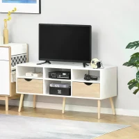 HOMCOM TV Cabinet Stand Unit for TVs up to 42'' Flat Screen with Drawer and Compartments, Entertainment Center for Living Room, Bedroom(m-2)