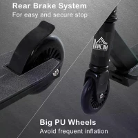 HOMCOM Stunt Scooters for Beginners Trick Stunt Scooter with Stable Performance Freestyle Kick Scooter for Teenagers 14 Years and Up Black(m-6)