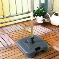 Outsunny Market Patio Umbrella Base Water or Sand Self-Filled Stand Black(m-9)