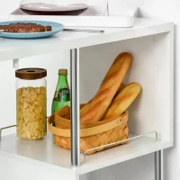 HOMCOM Modern Bar Table Accent Console Serving Buffet with 3-bottle Wine Rack & Side Storage Shelf(m-6)