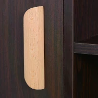 HOMCOM Sideboard Bookshelf Free Standing Bookcase Shelves Unit Display Storage Cabinet Wooden Leg w/ Two Doors Walnut(m-8)