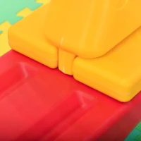 HOMCOM Kids Seesaw Safe Teeter Totter 2 Seats with Easy-Grip Handles, Safe, Indoor Outdoor Living Room Playroom Backyard Equipment, for 1-4 years old Multicolor(m-9)