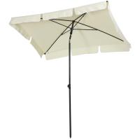 Outsunny Aluminium Sun Umbrella Parasol Patio Garden Rectangular Tilt 2M x 1.25M Off-White