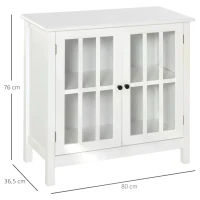 HOMCOM Storage Cabinet Floor Cupboard Kitchen Sideboard Entryway Buffet with Framed Glass Door(m-3)