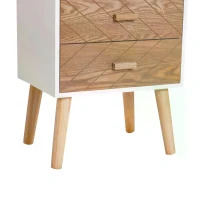 HOMCOM 4 Drawers Bedside Cabinet Wooden Table Storage Chest Organiser Night Stand Scandinavian Nordic Style Home Furniture(m-7)