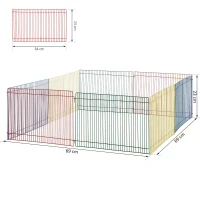 PawHut Foldable Metal Small Animal Playpen Octagon Mice Crate Kennel(m-3)