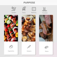 Outsunny  Portable Charcoal  Barbecue BBQ Grill Compact Fodling Camping Picnic Garden Party Festival Cooker Table Top with Chrome Grid(m-5)