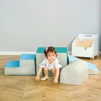 HOMCOM 4-Piece Soft Play Set for Toddlers 1-3 Years, Multi-colored(m-10)