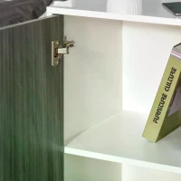 HOMCOM High Gloss Frame Sideboard, Side Cabinet, Push-Open Design with 2 Drawer for Living Room, Bedroom, Grey(m-9)