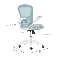Vinsetto Mesh Home Office Chair w/ Flip-Up Arm Blue(m-3)
