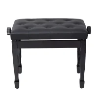 HOMCOM Faux Leather Piano Stool Height Adjustable Keyboard Bench Dressing Table Seat 64(L) x 35(W) x 45/55(H)cm,Black(m-11)