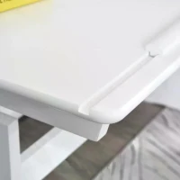 HOMCOM Adjustable Height Study Desk for Students Computer Desk, Home Learning Center Desk with Tilting Desktop and Storage Drawer, White(m-12)