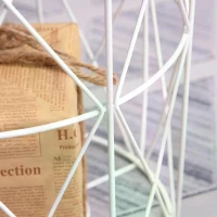 HOMCOM Set of 2 Metal Wire Side Coffee Table Sofa End Round Lift Top Storage Basket(m-6)