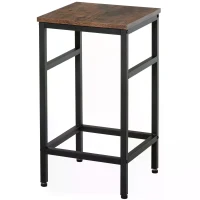 HOMCOM Industrial Rectangular Bar Table Set with 4 Stools for Dining Room, Kitchen, Dinette(m-8)