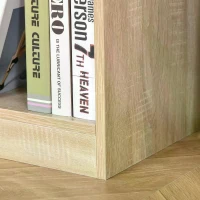 HOMCOM Storage Shelf 3-Tier Bookcase Display Rack Home Organizer for Home Office, Living Room, Playroom, Oak(m-6)