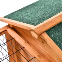 PawHut Wooden Rabbit Guinea Pig Hutch Detachable Pet House Animal Cage with Openable Run & Roof Lockable Door Slide-out Tray 146 x 95 x 69cm(m-9)