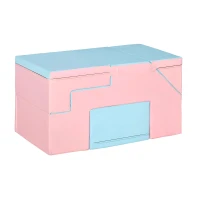 HOMCOM 2-piece Soft Play Set, Baby Foam Climber Block for Toddler 1-3 Years, Pink Blue(m-10)