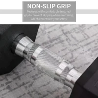 HOMCOM 12.5KG Single Rubber Hex Dumbbell Portable Hand Weights Dumbbell Home Gym Workout Fitness Hand Dumbbell(m-5)