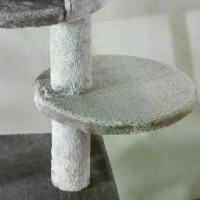 PawHut 255cm Floor To Ceiling Cat Tree for Indoor Cats Climber Scratching Post Adjustable Height Play Tower Removable Cover Grey(m-8)
