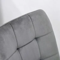 HOMCOM Set Of 2 Armless Flannelette Dining Chairs Home Seat w/ Metal Frame Padding Foot Pads Comfort Support Stylish Office Grey(m-7)