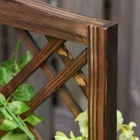 Outsunny 60x30x123cm Raised Bed with Trellis Standing Lattice Panels for Plants,Flowers or Vine Garden Outdoor Indoor, 60x30x122.5cm, Brown(m-6)