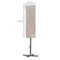 Outsunny Cantilever Umbrella Cover Outdoor Parasol Protector Weatherproof Garden Patio with Rod, Zipper - Khaki(m-3)