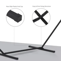 Outsunny 3.6m Extra-long Universal Hammock Stand Metal Frame Garden Camping Picnic Outdoor Patio Replacement – Stand Only(m-6)