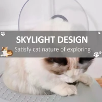 PawHut Cat Litter Box Toilet with Litter Scoop Enclosed Drawer, Front Entry Top Exit, Easy To Clean Grey(m-6)