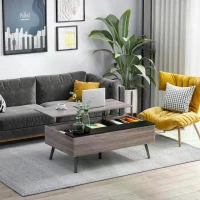 HOMCOM Lift-Top Coffee Table with storage  100x 65 x 39cm Grey(m-2)