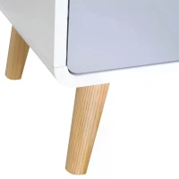 HOMCOM White Modern Nightstand With Drawer Wood Lamp Desk Storage Unit Bedroom Scandinavian Nordic Style(m-8)