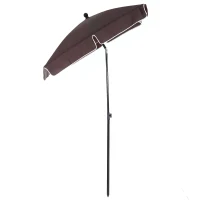 Outsunny Aluminium Sun Umbrella Parasol Patio Garden Rectangular Tilt 2M x 1.25M Brown(m-12)