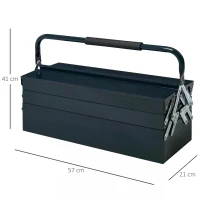 DURHAND Metal Tool Box Portable 5-Tray Cantilever Steel Tool Chest Cabinet,57L x 21W x 41Hcm Dark Green(m-3)