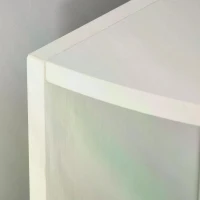 HOMCOM Corner Shelf 4 Tier Fan Bookshelf Plants Stand Wood Freestanding Unit White(m-9)