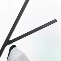 HOMCOM 180cm Free Standing Metal Coat Rack Stand 9 Hooks Clothes Tree with 1 Shelf Hat Display Hall Tree Hanger Bag Umbrella Hanging Organiser for Hallway Bedroom Waiting Room Living Room (Black)(m-7)