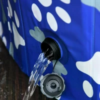 PawHut Dog Bathing Tub Pet Collapsible Swimming Pool Folding Pool Dog Cat Puppy Washer Indoor/Outdoor 63" x 12" XL Sized(m-5)