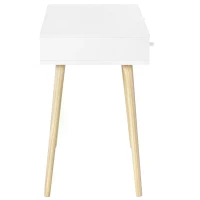 HOMCOM Kids Wooden Study Table Writing Desk with Drawer Ergonomic 39" x 19" x 30" White and Pink(m-14)