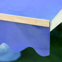 Outsunny Kids Wooden Sandpit Children Cabana Square Sandbox Outdoor Backyard Playset Play Station Adjustable Canopy Bench Seat 120x120x120cm(m-10)