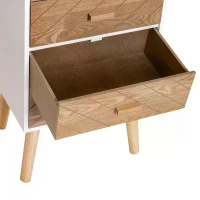 HOMCOM 4 Drawers Bedside Cabinet Wooden Table Storage Chest Organiser Night Stand Scandinavian Nordic Style Home Furniture(m-6)