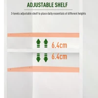 HOMCOM Tall Bathroom Cabinet Storage Cupboard Floor Standing Home Bathroom Furniture w/ 6 Shelves 165H x 34W x 20D cm White(m-6)