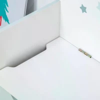 HOMCOM Kids Wooden Toy Storage Box Organizer Chest Chair 2 in 1 Design with Gas Stay Bar Seating Bench 23.5" x 11.75" x 19.75" Light Blue(m-13)