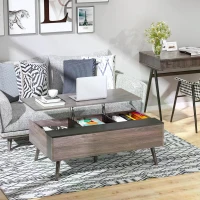 HOMCOM Lift-Top Coffee Table with storage  100x 65 x 39cm Grey(m-10)
