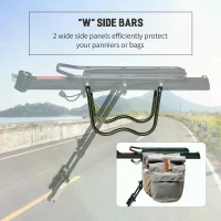 HOMCOM Aluminum Rear Bike Pannier Rack Carrier Max 25kg Load, Adjustable Bicycle Back Seat Rack Holder w/ Red Reflector For Cycling Camping Touring Sport(m-6)