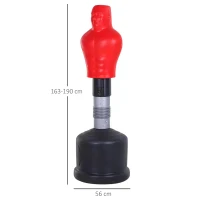 HOMCOM Freestanding Boxing Punching Bag Heavy Boxing Bag Men Stand Kick Boxing Bag Kick Punch Bag Silicone Red(m-3)