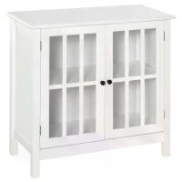 HOMCOM Storage Cabinet Floor Cupboard Kitchen Sideboard Entryway Buffet with Framed Glass Door(m-4)