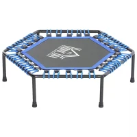 HOMCOM 40" Hexagon Trampoline Indoor Outdoor Metal Bouncer Jumper Adult Home Gym Fitness - Blue(m-10)