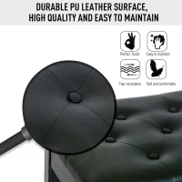 HOMCOM Faux Leather Piano Stool Makeup Dressing Stool Bench Dressing Table Seat with Storage 76x36x50cm,Black(m-5)