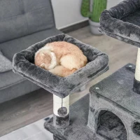 PawHut 4-Level Plush Cat Tree Activity Center w/ Sisal Scratching Posts Perch Condo Hammock(m-5)