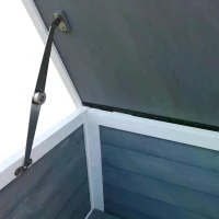 PawHut Wooden Cat House 2-Floor Outdoor Kitten Shelter with Window Grey(m-9)