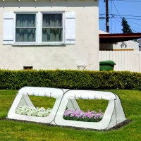 Outsunny Pop Up Mini Greenhouse with Roll Up Doors & Portable Zipper Bag for Plants Outdoor, PE Cover, 240 x 120 x 75cm(m-7)